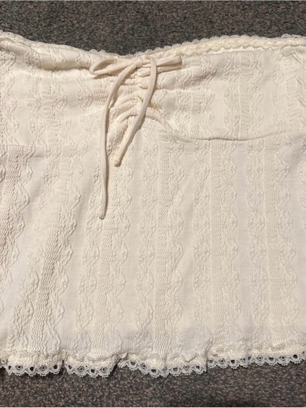 Aeropostale Cream Lace-Trim Mini Tube Top NEVER WORN